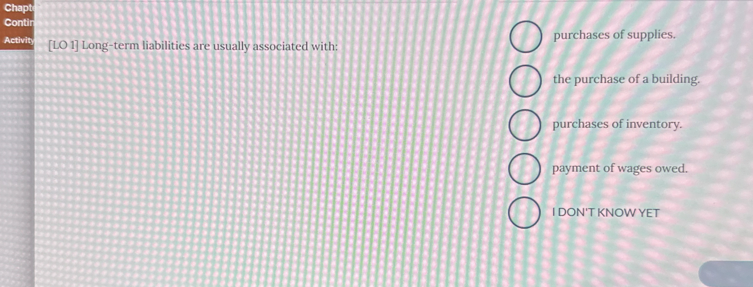 Chapt Contir Activity [ LO 1 ] Long - term