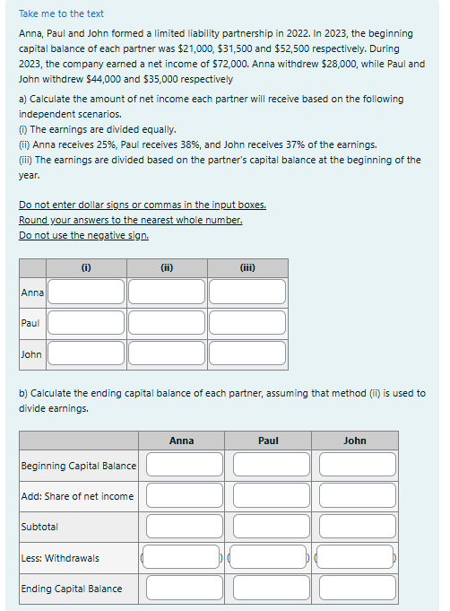 Take m e t o the text Anna, Paul and John formed