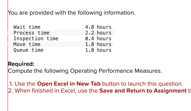 You are provided with the following information.