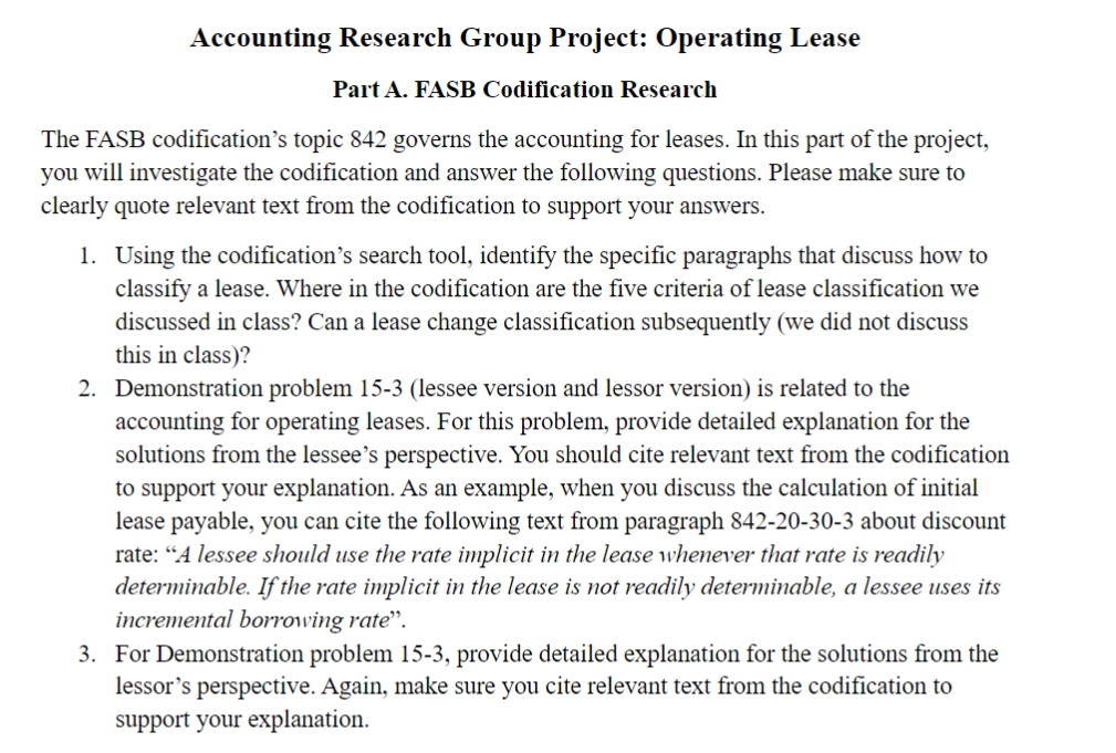 Accounting Research Group Project: Operating