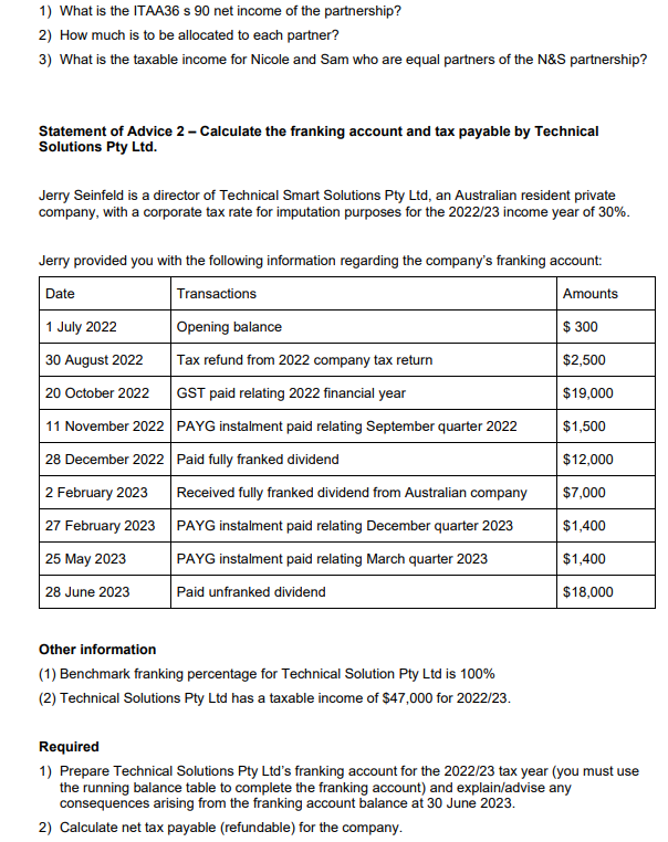 My task is to analyse client information outlined