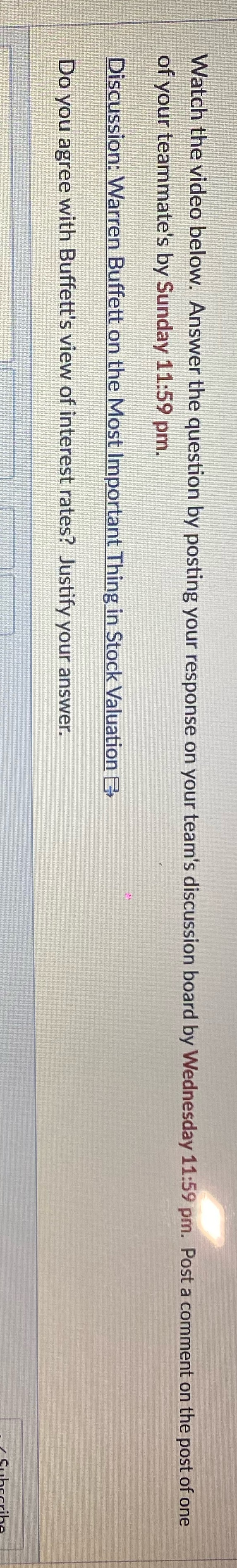 FINC560 Watch the video below. Answer the