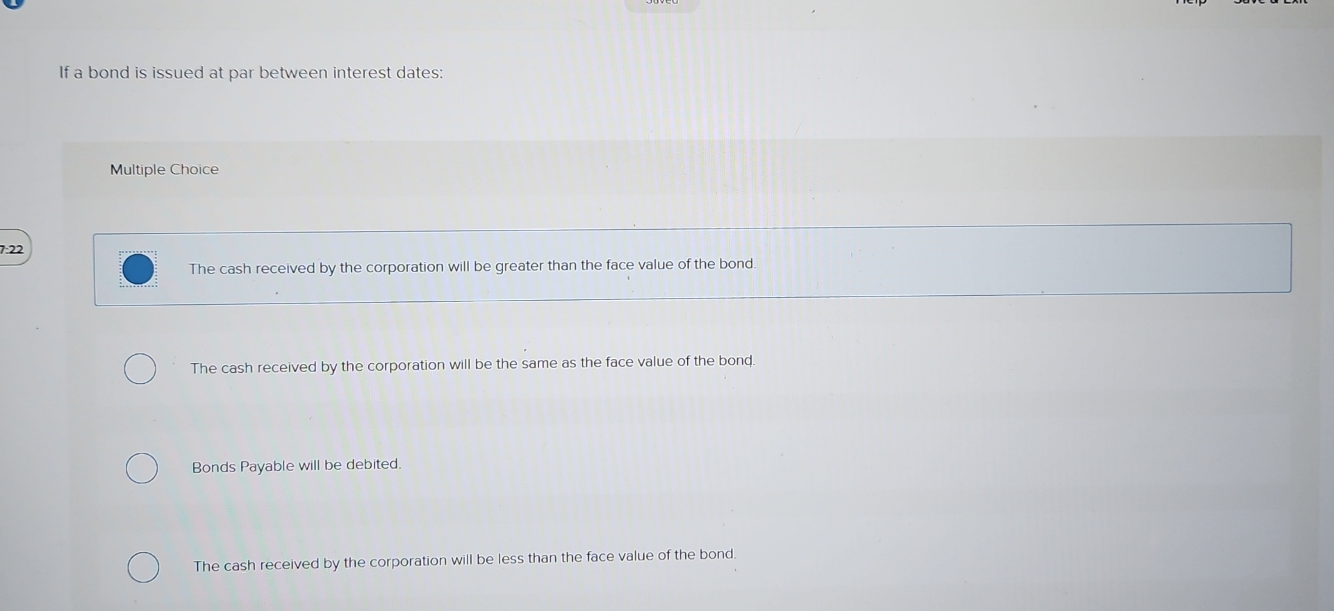 If a bond is issued at par between interest