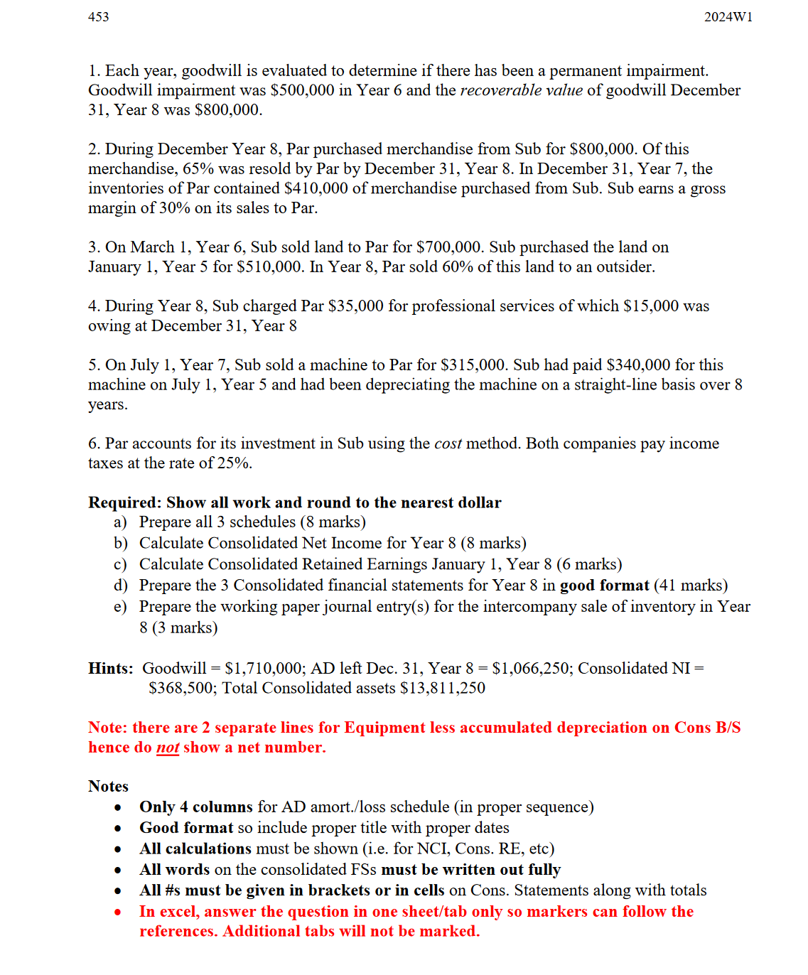 453 Assignment 2: Total marks 66 On January 1,