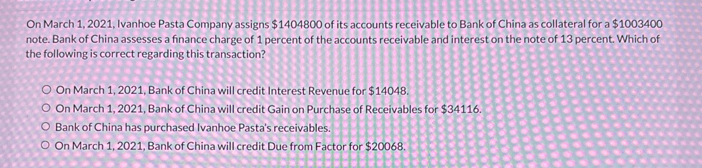 On March 1 , 2 0 2 1 , Ivanhoe Pasta Company