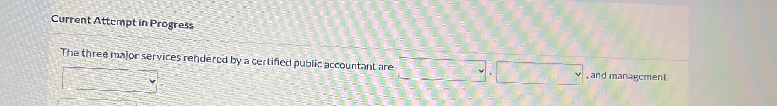 Current Attempt in Progress The three major