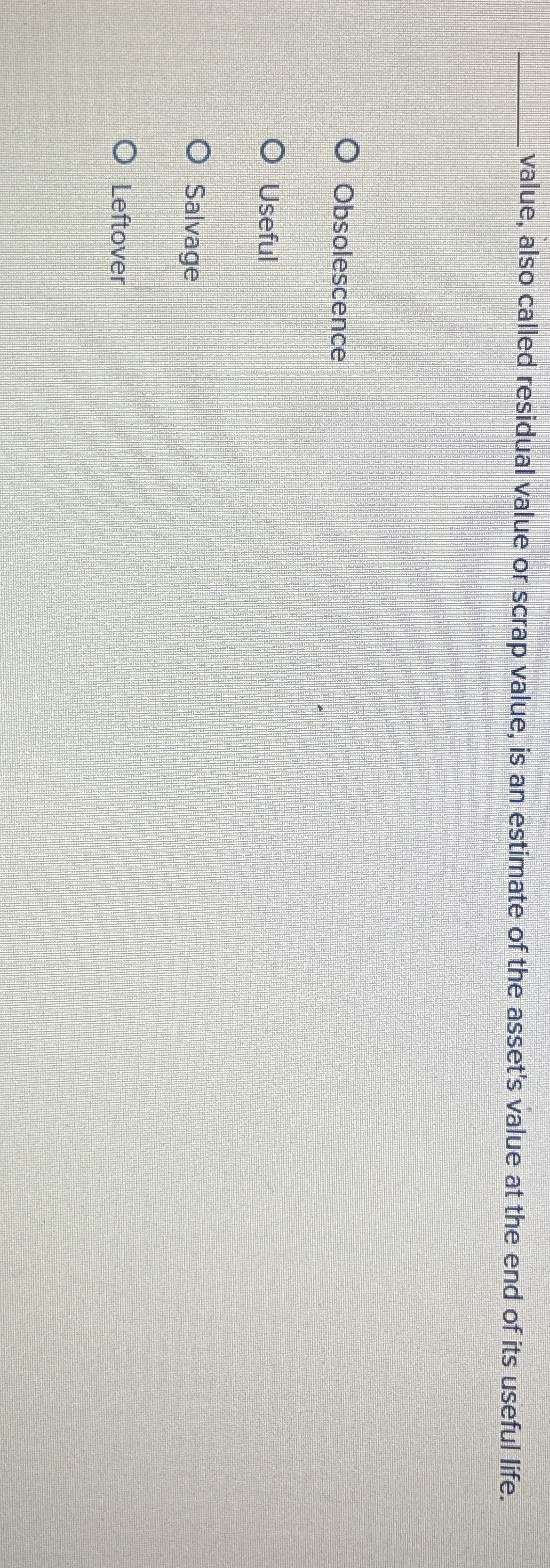 q , value, also called residual value or scrap