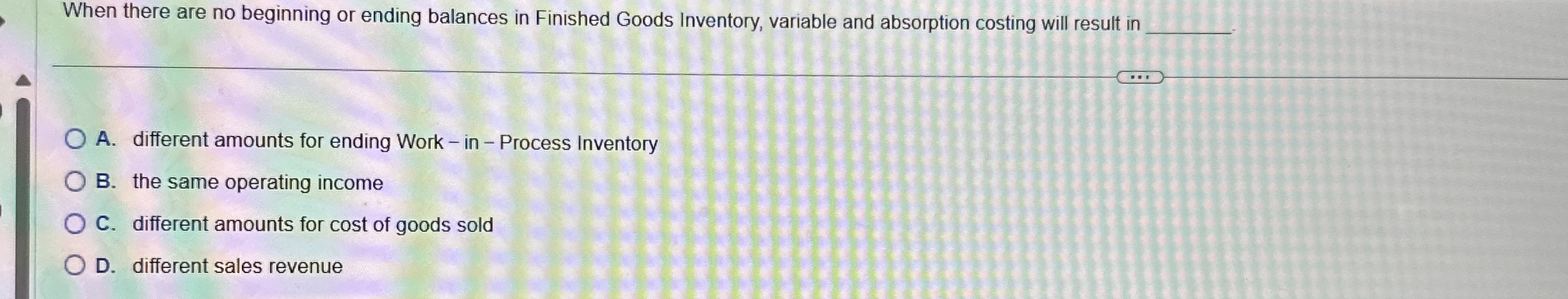 When there are no beginning or ending balances in