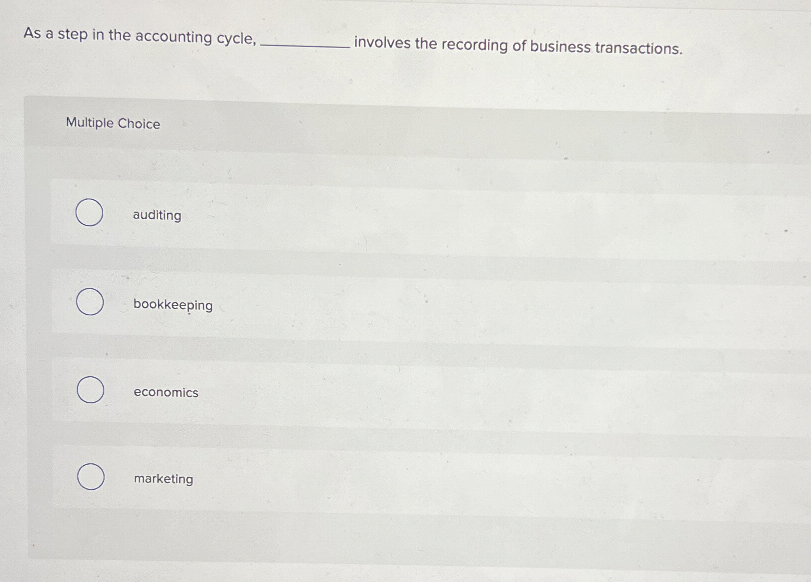 As a step in the accounting cycle, involves the