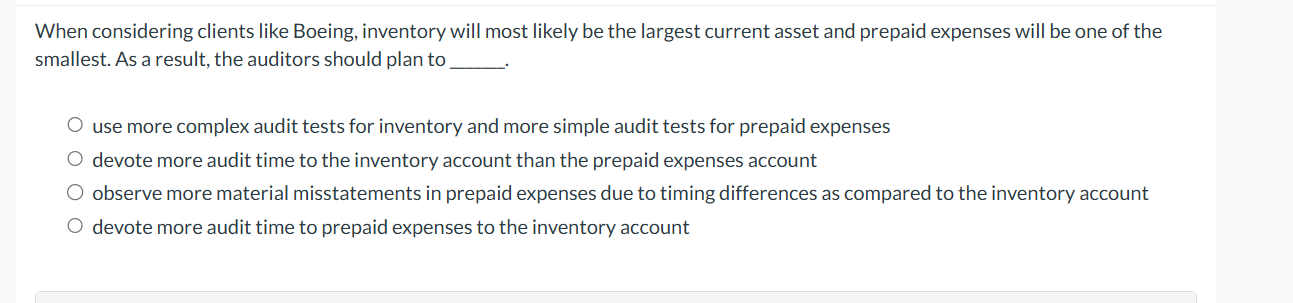 When considering clients like Boeing, inventory