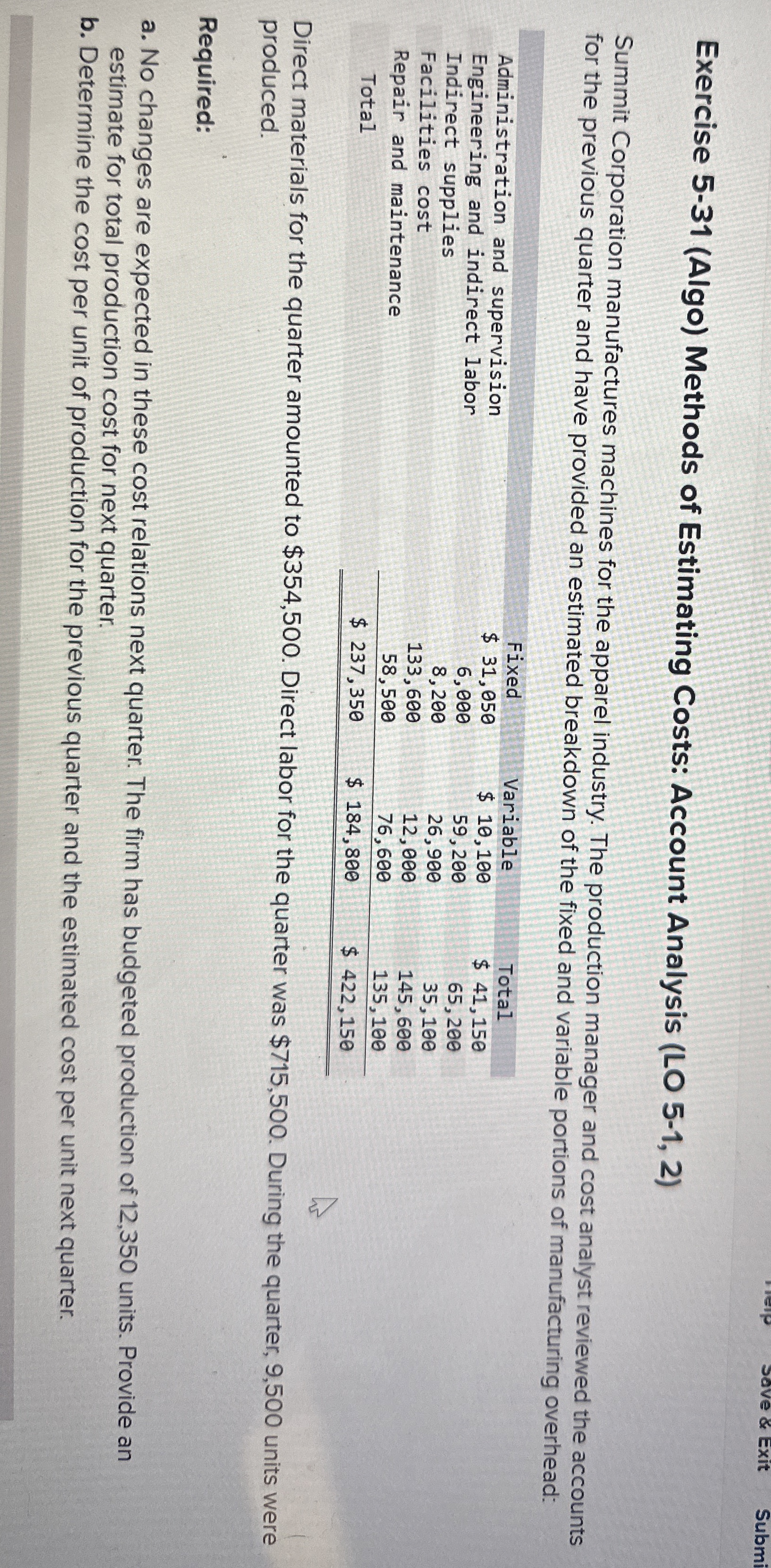 Exercise 5 - 3 1 ( Algo ) Methods of Estimating