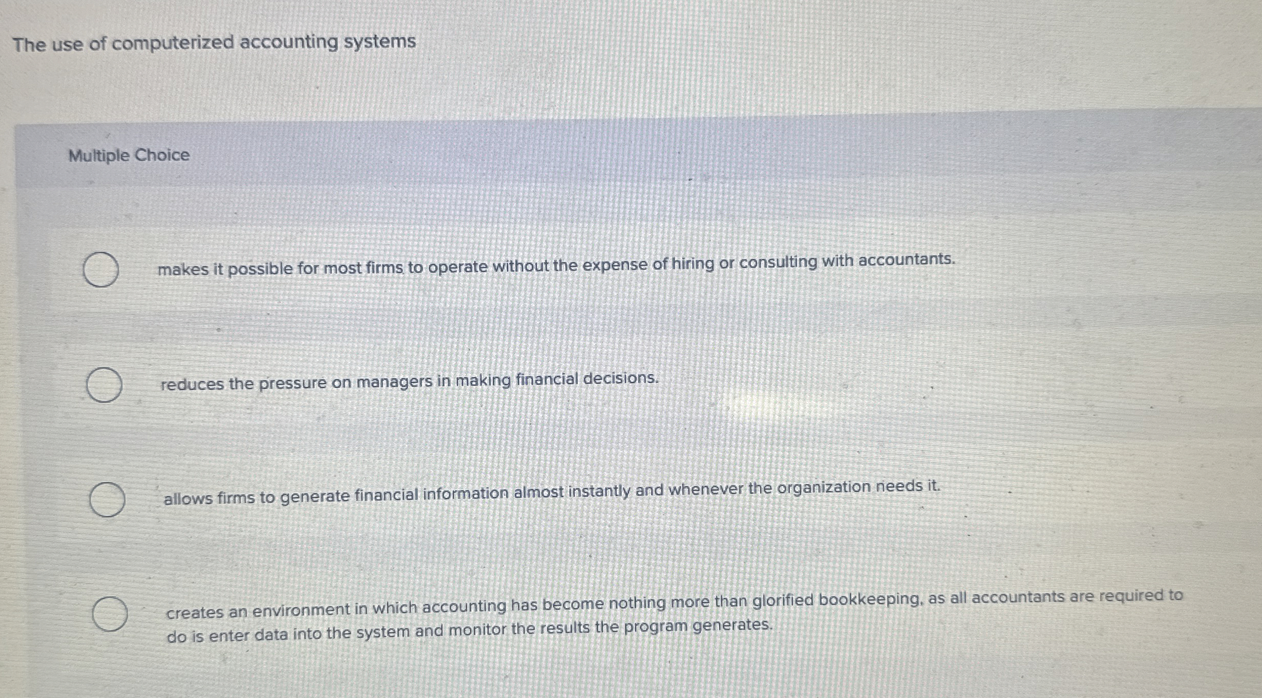 The use of computerized accounting systems