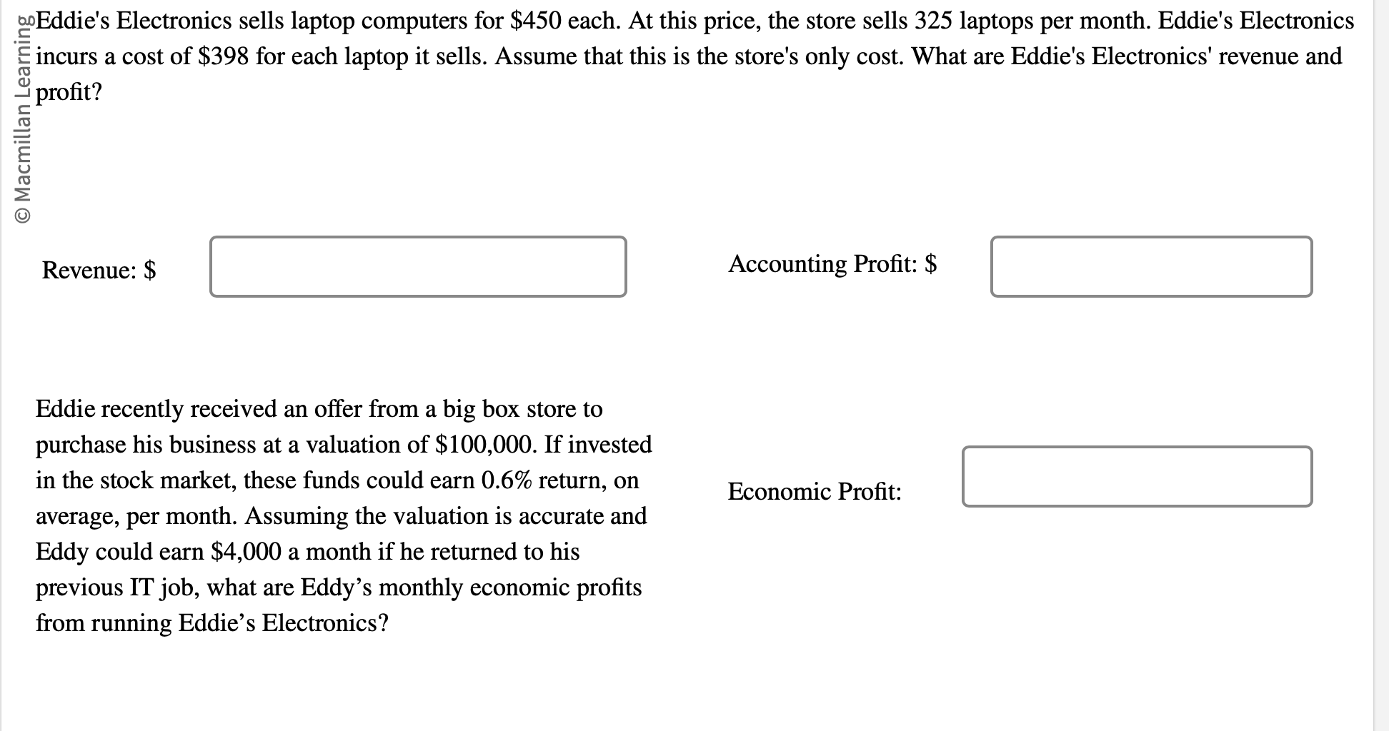 eoEddie's Electronics sells laptop computers