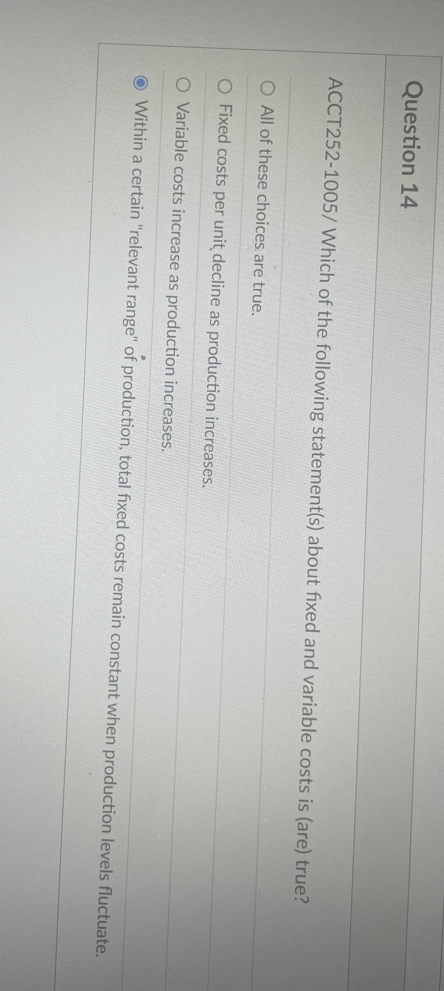 Question 1 4 ACCT 2 5 2 - 1 0 0 5 / Which of the