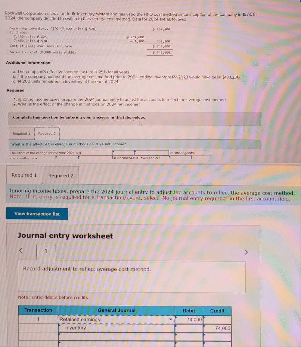 Rockwell Corporation uses a periodic inventory