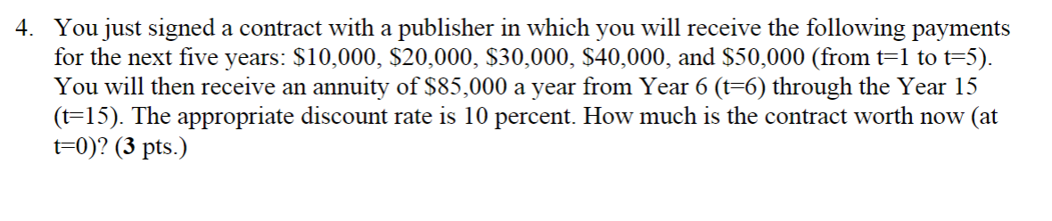 4. You just signed a contract with a publisher in
