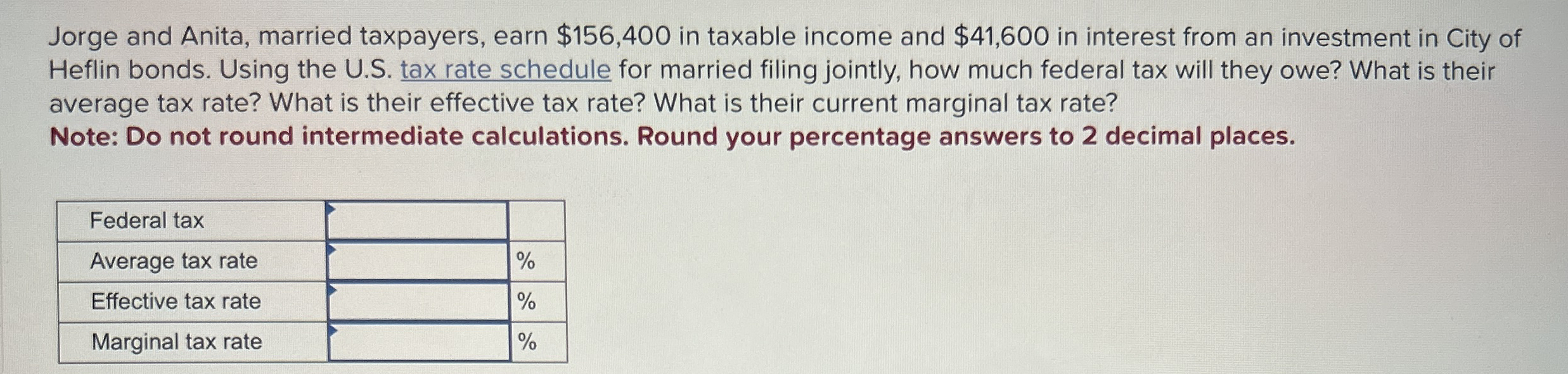 Jorge and Anita, married taxpayers, earn $ 1 5 6