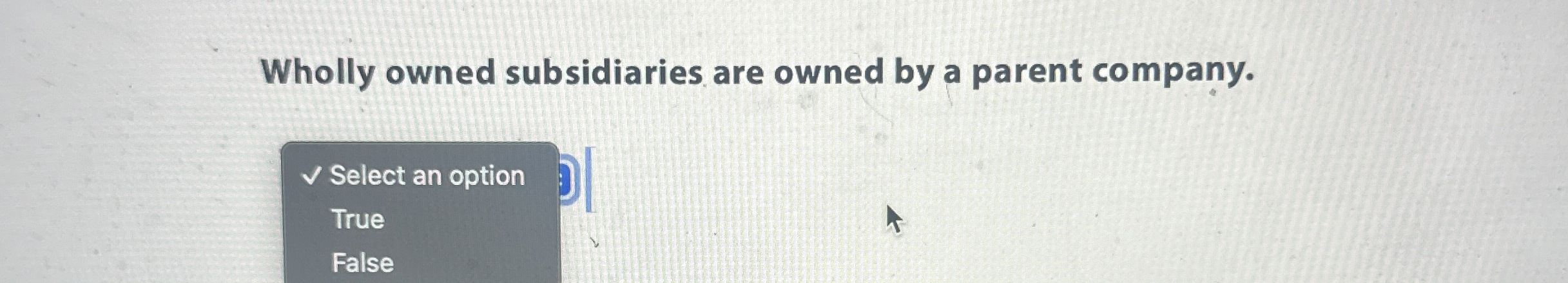 Wholly owned subsidiaries are owned by a parent