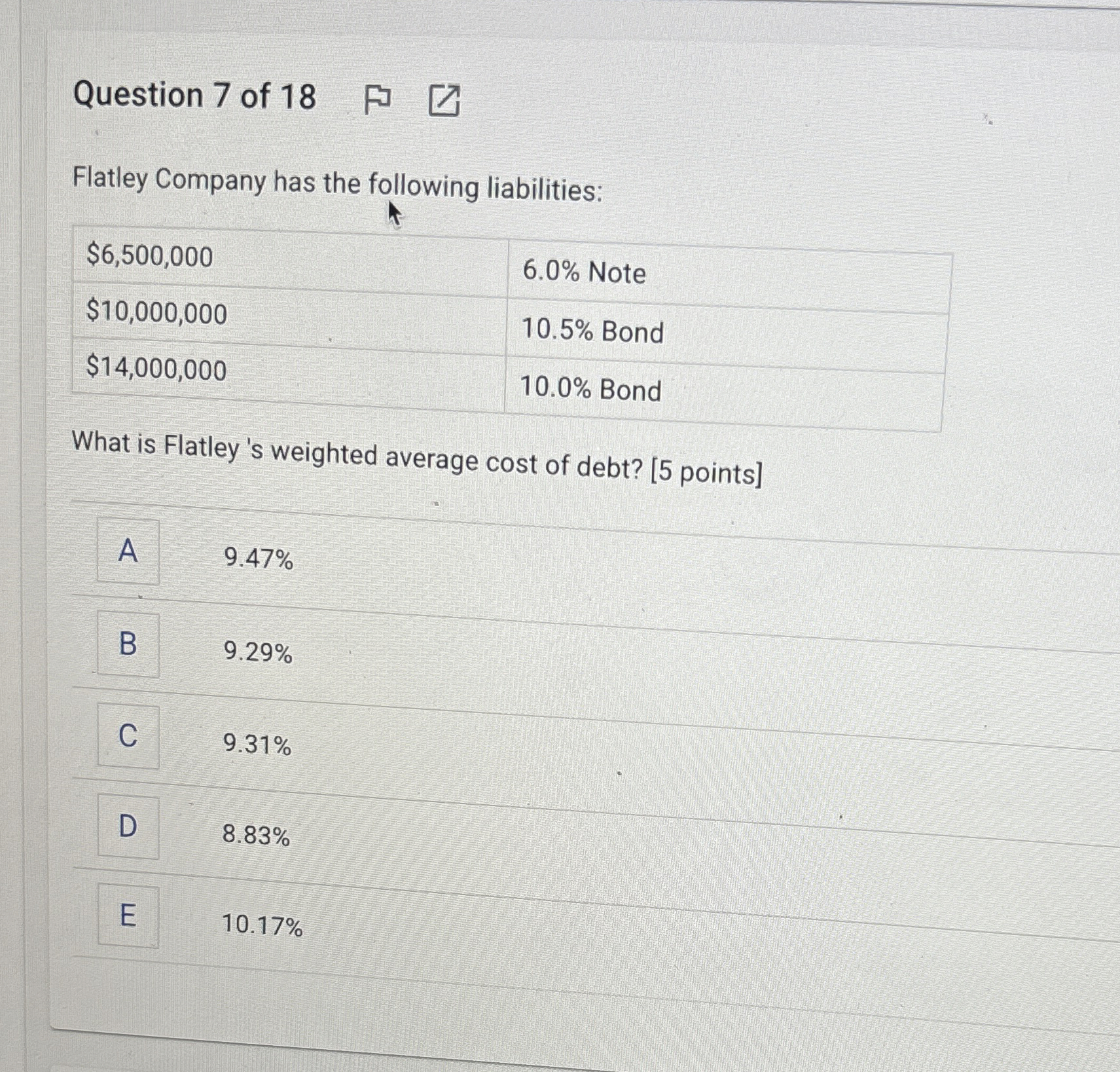 Question 7 of 1 8 Flatley Company has the