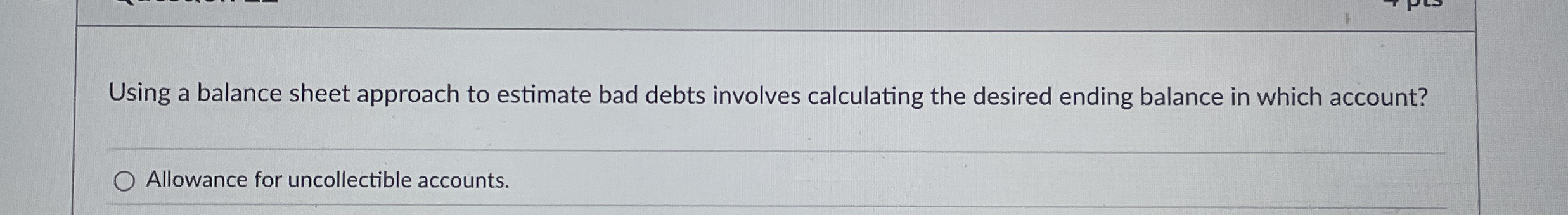 Using a balance sheet approach to estimate bad