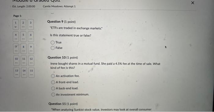 Module 8 Graded Quiz X Eit. Lengths 2:00:00