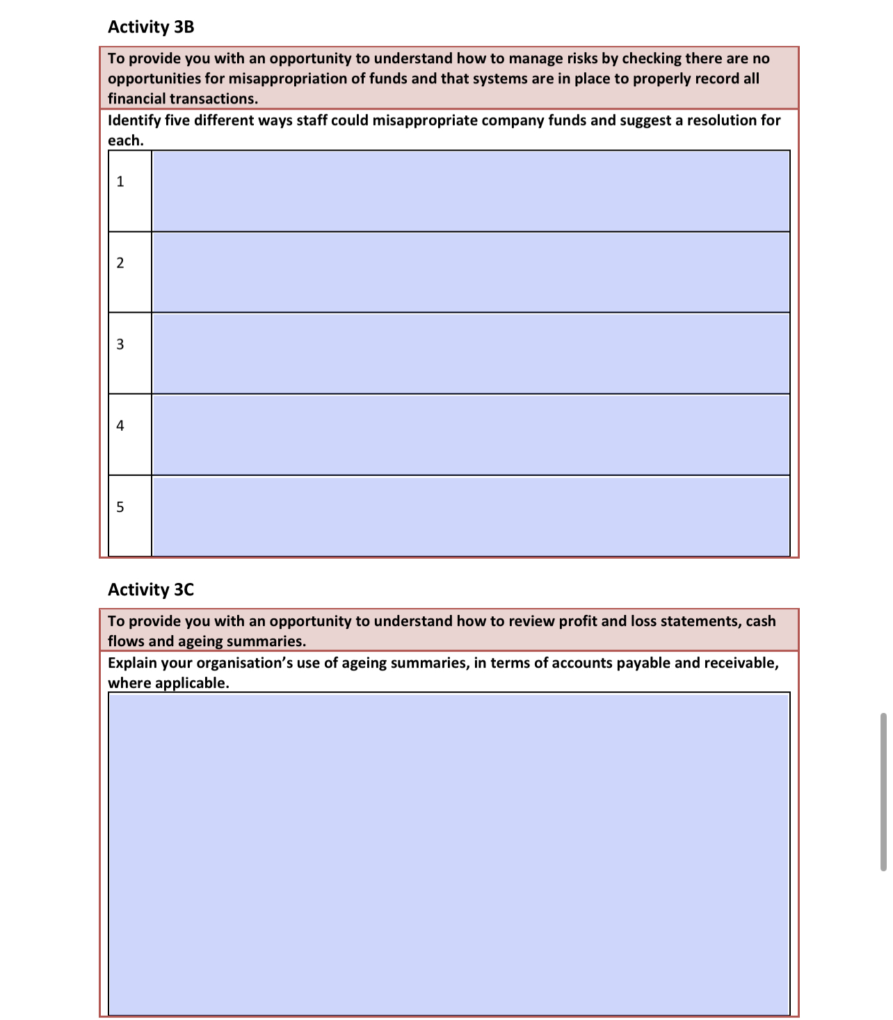 Activity 1A To provide you with an opportunity to