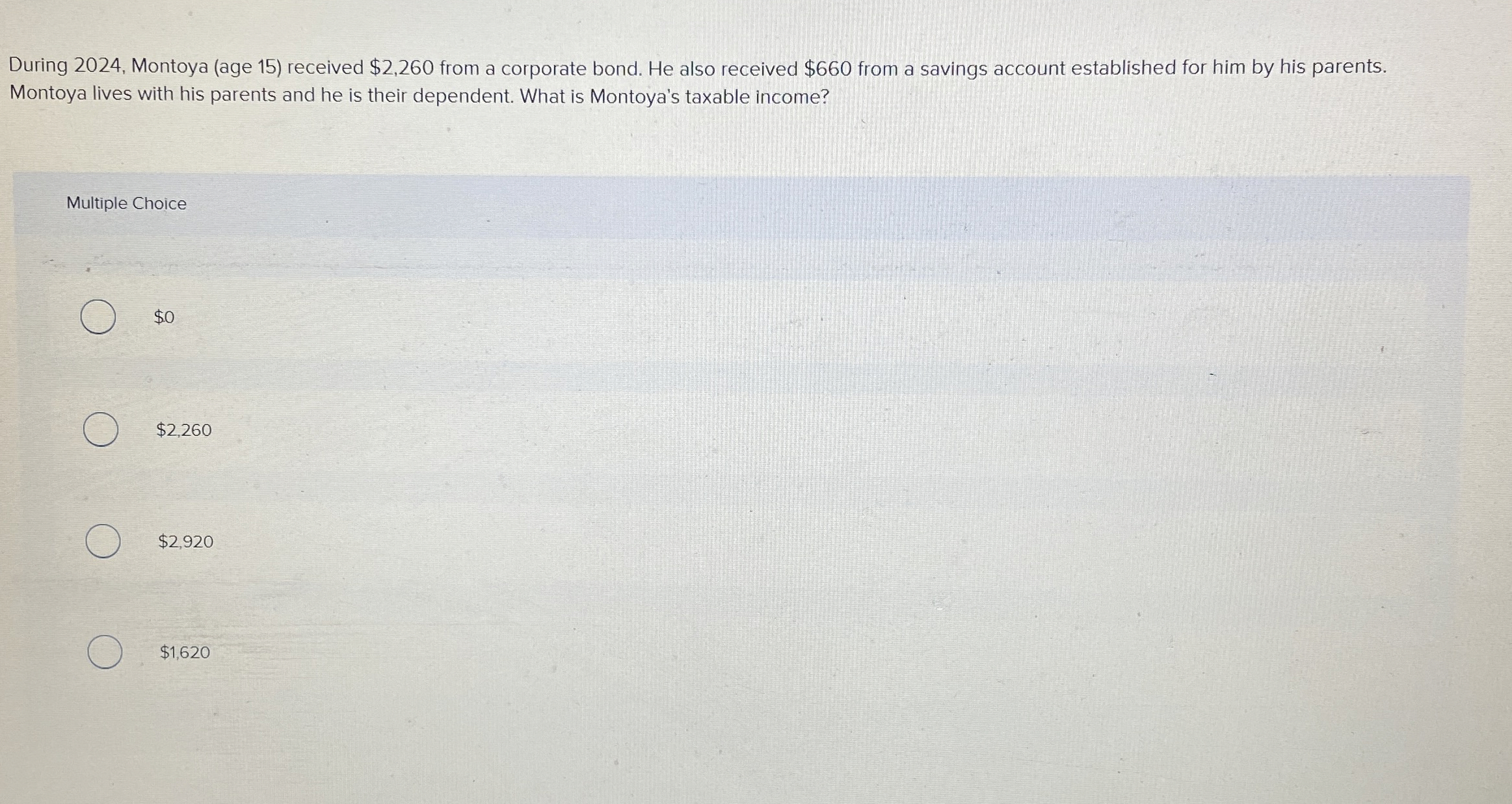 During 2 0 2 4 , Montoya ( age 1 5 ) received $ 2