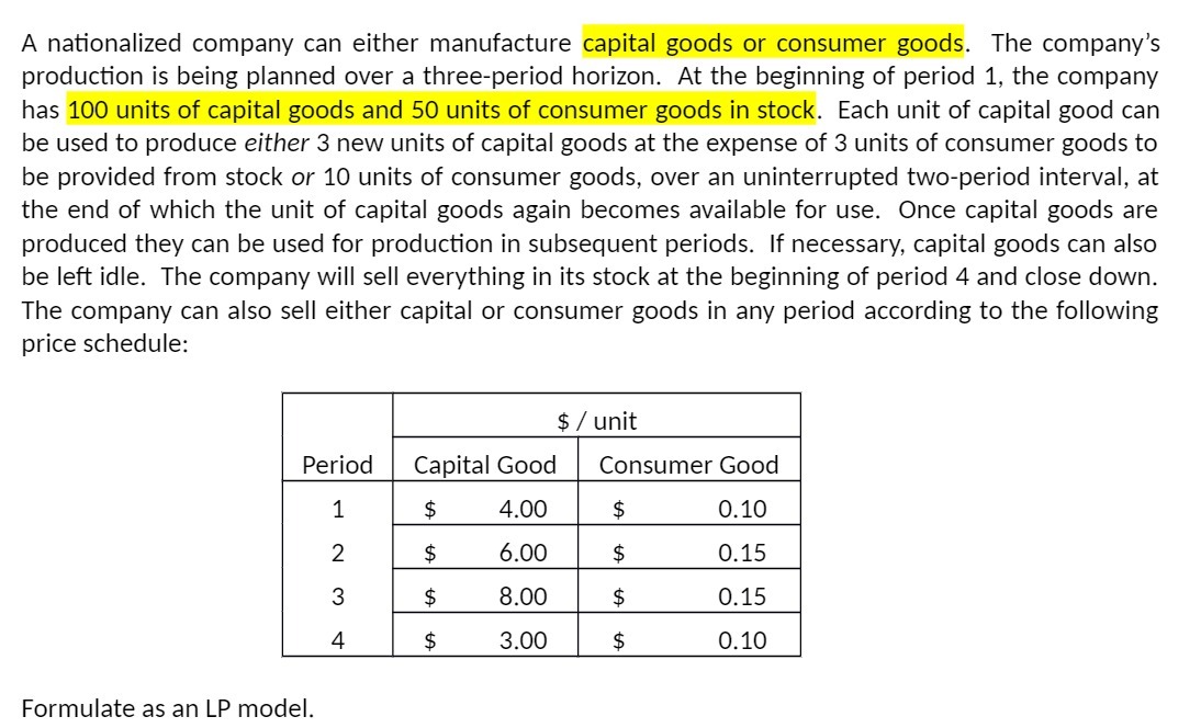 A nationalized company can either manufacture