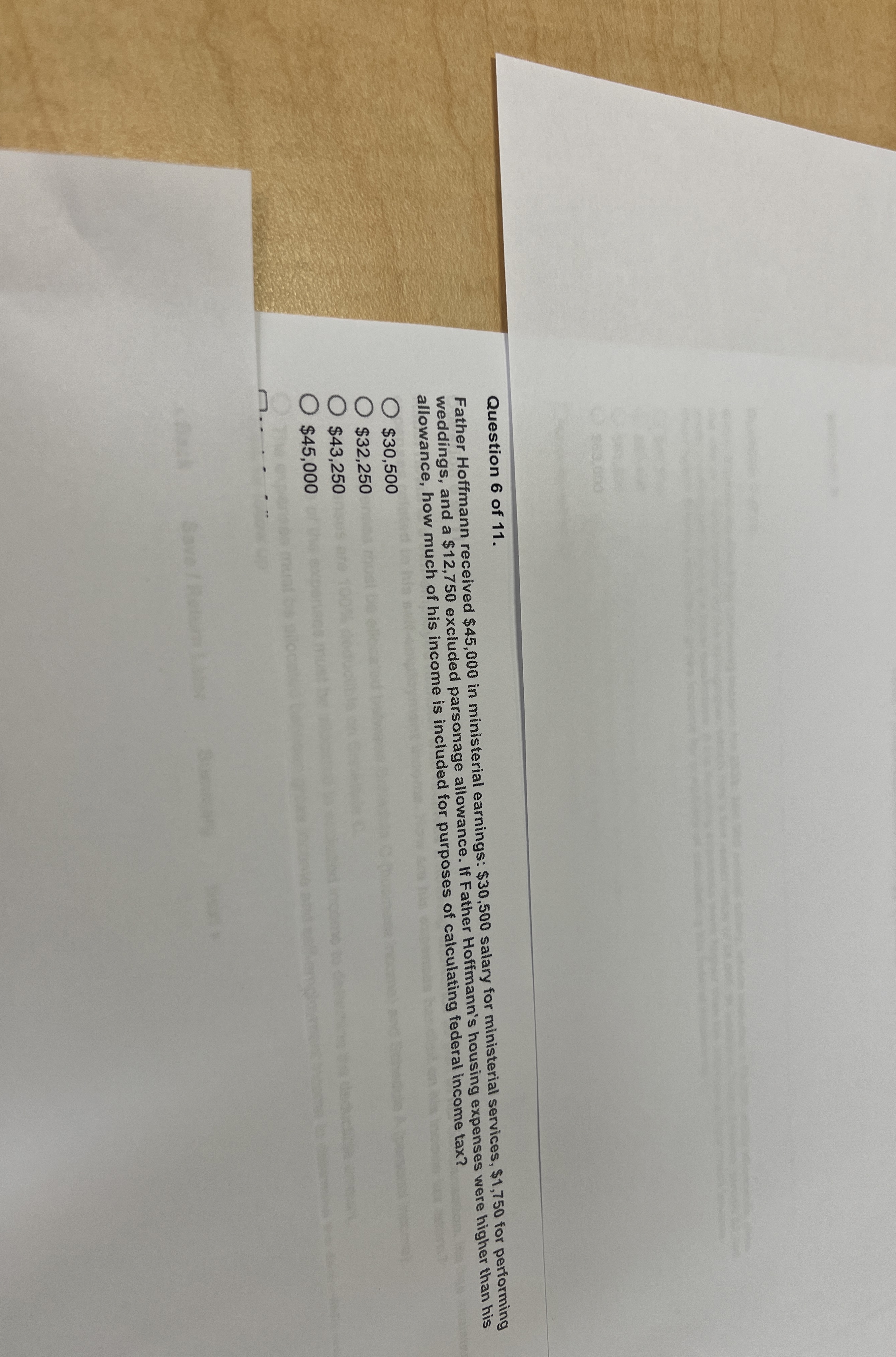 Question 6 of 1 1 . Father Hoffmann received $ 4