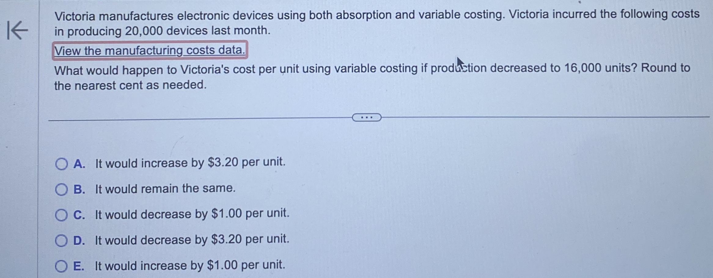 Victoria manufactures electronic devices using