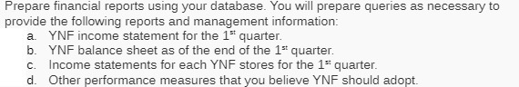Prepare financial reports using your database.