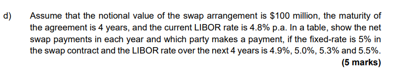 Step by step solution. ... d) Assume that the