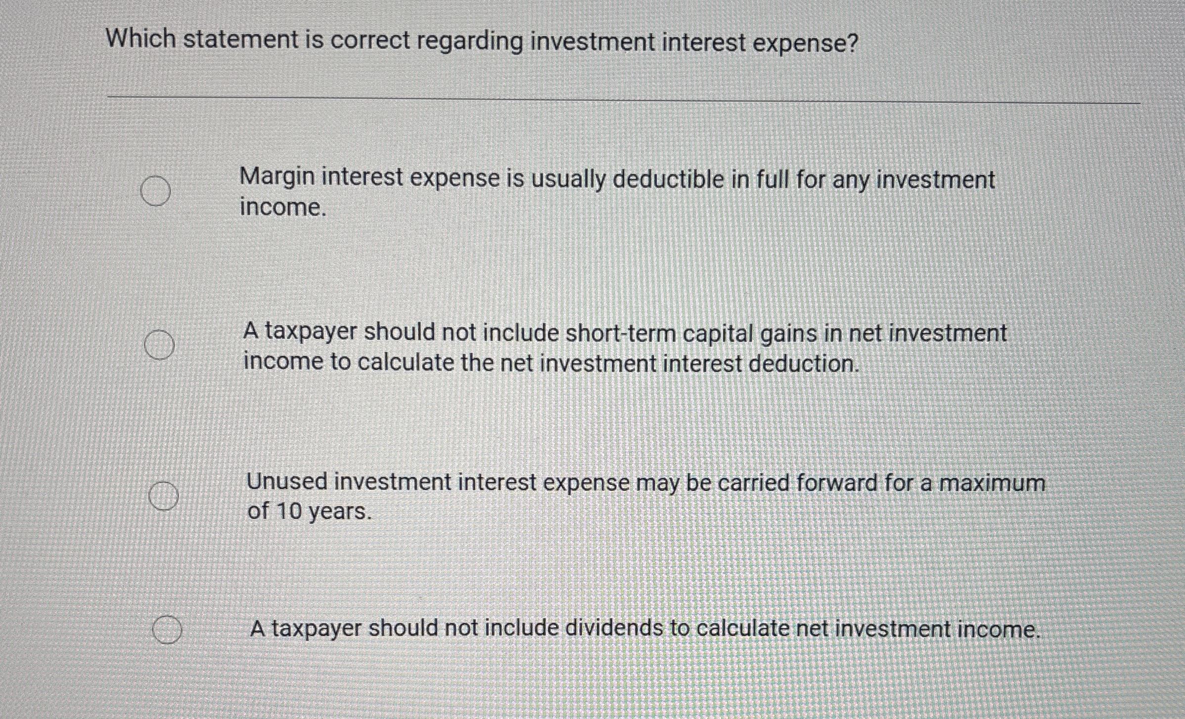 Which statement is correct regarding investment