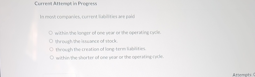 Current Attempt in Progress In most companies,