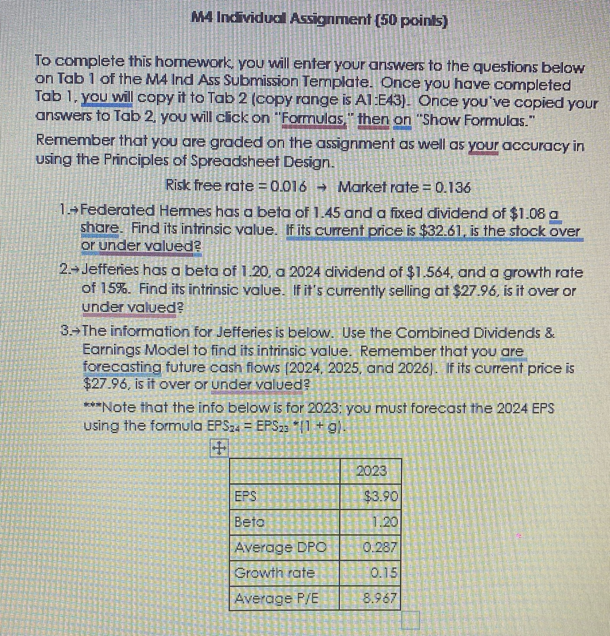 FINC 560 MA Individual Assignment (50 points) jo