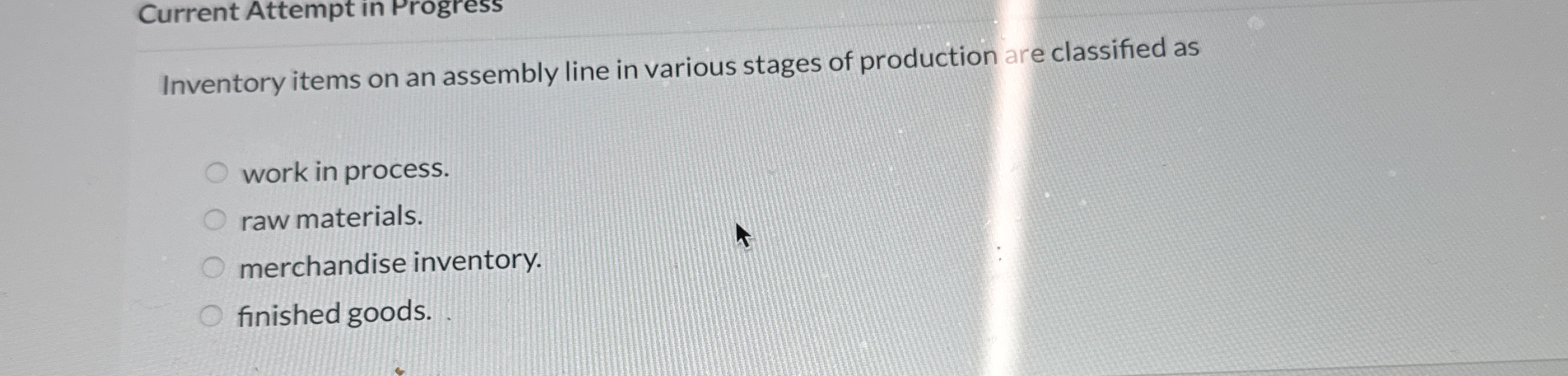 Current Attempt in Progress Inventory items on an