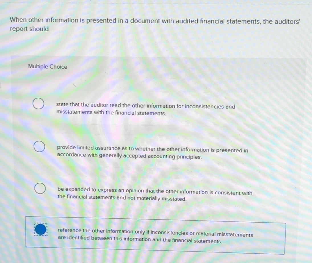 When other information is presented in a document