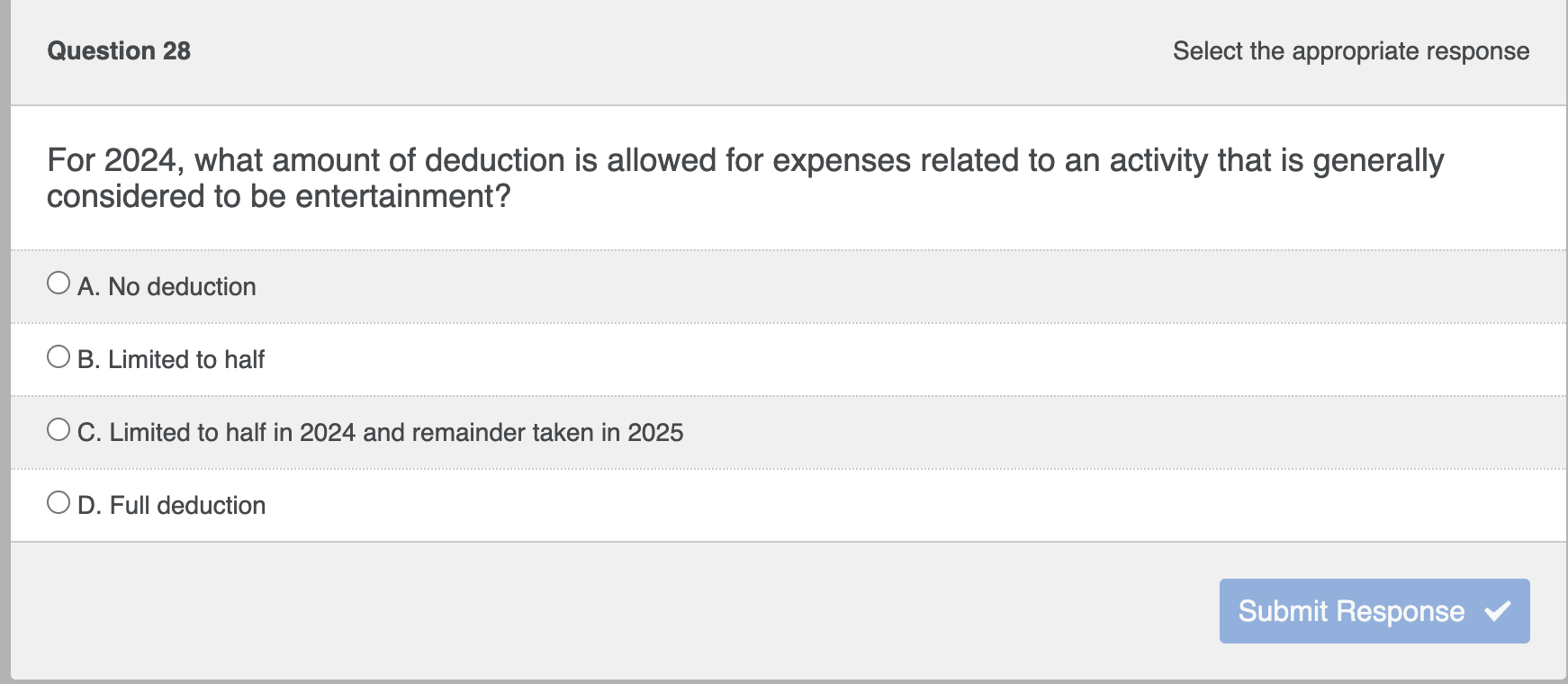 For 2 0 2 4 , what amount of deduction is allowed