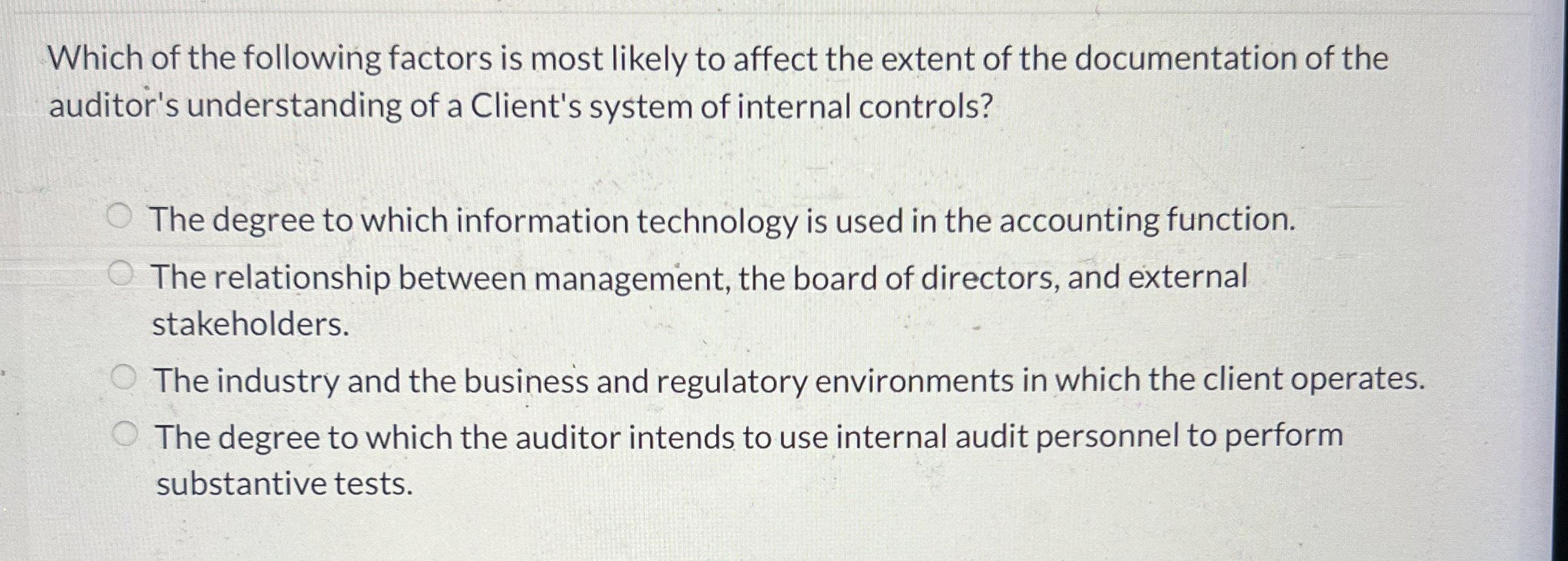 Which of the following factors is most likely to