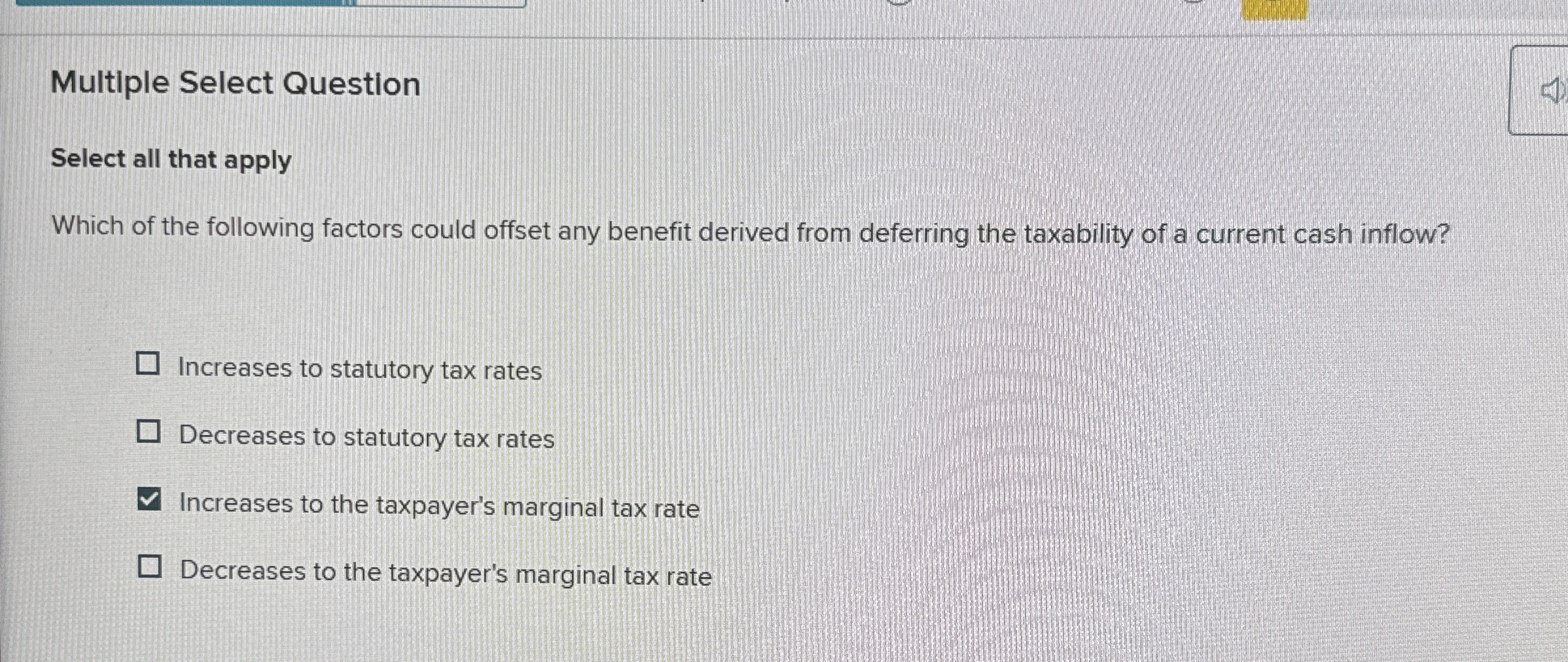 Multiple Select Question Select all that apply