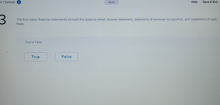 n 1 Sample Help Save & Exit The four basic