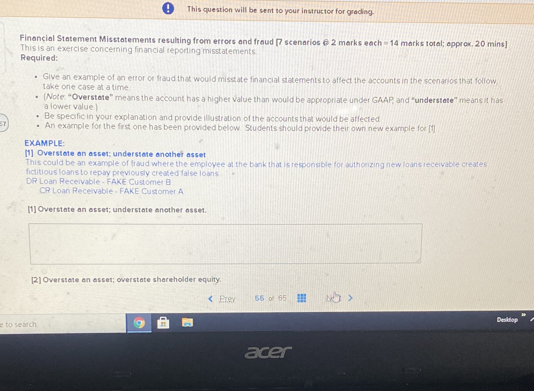 This question will be sent to your instructor for