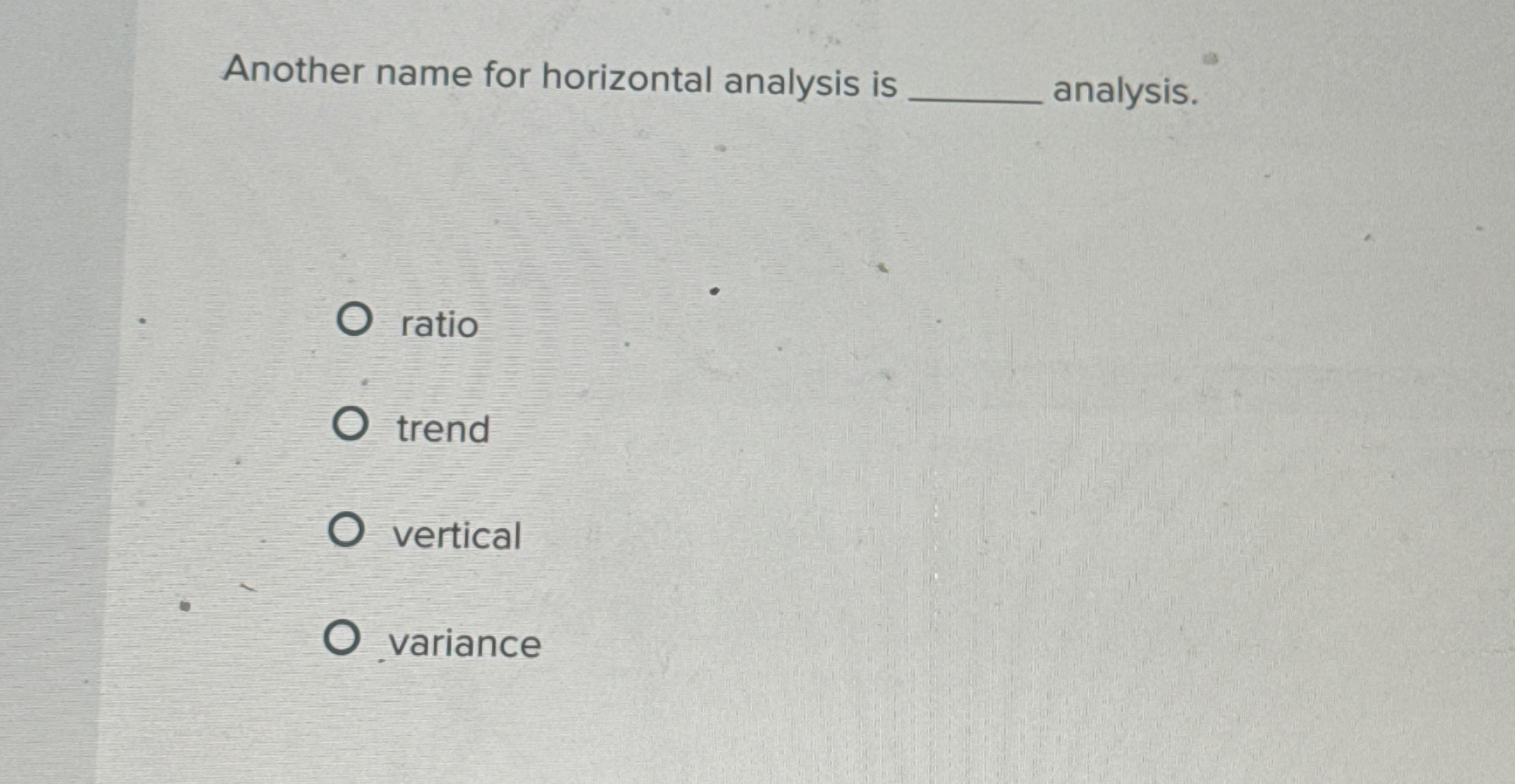 Another name for horizontal analysis is analysis.