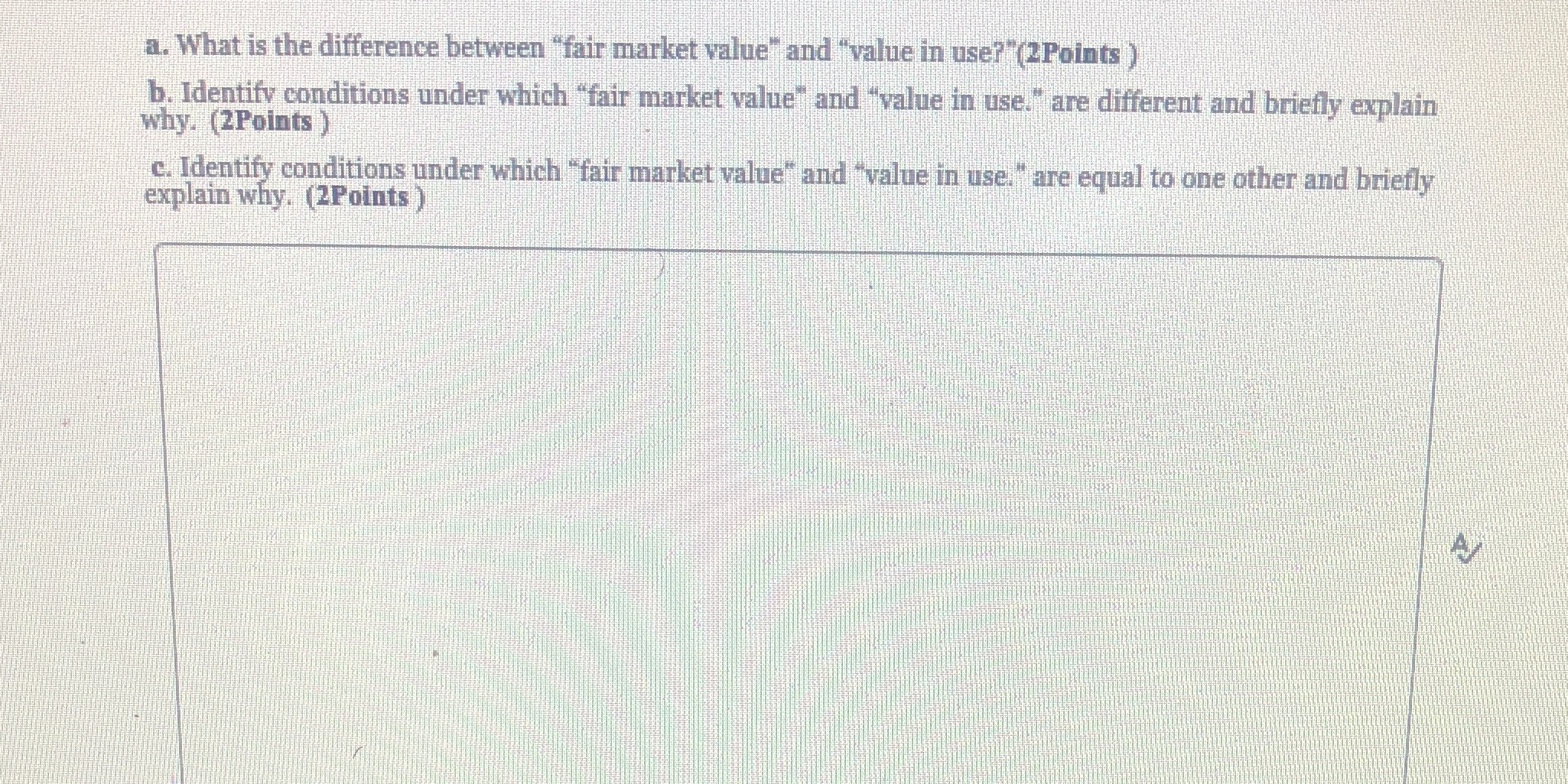 a. What is the difference between "fair market