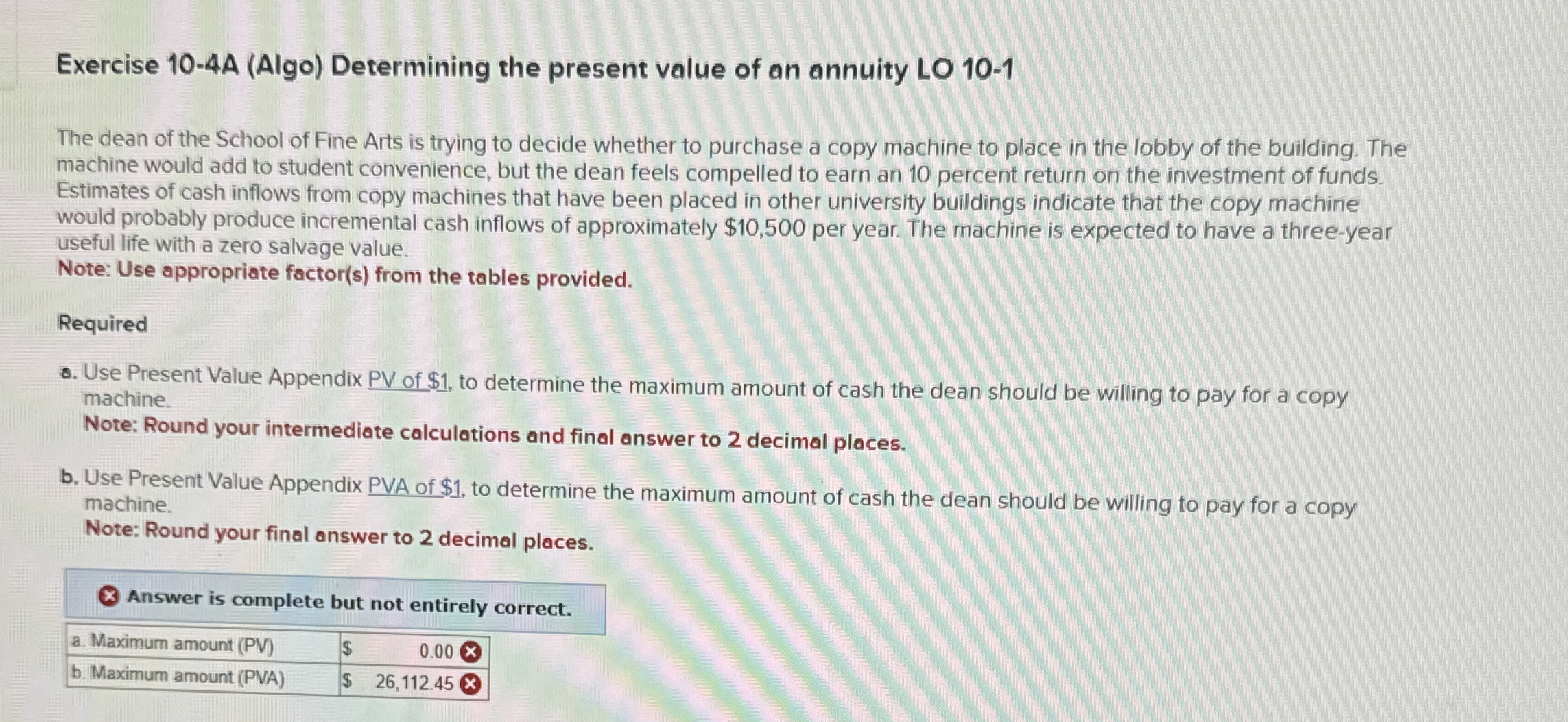 Exercise 1 0 - 4 A ( Algo ) Determining the