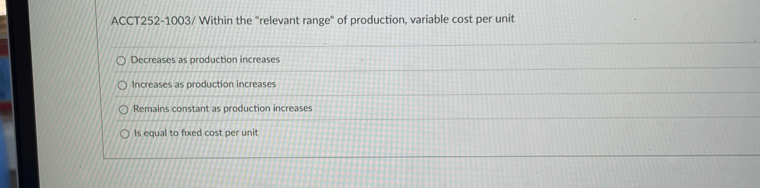 ACCT 2 5 2 - 1 0 0 3 / Within the "relevant