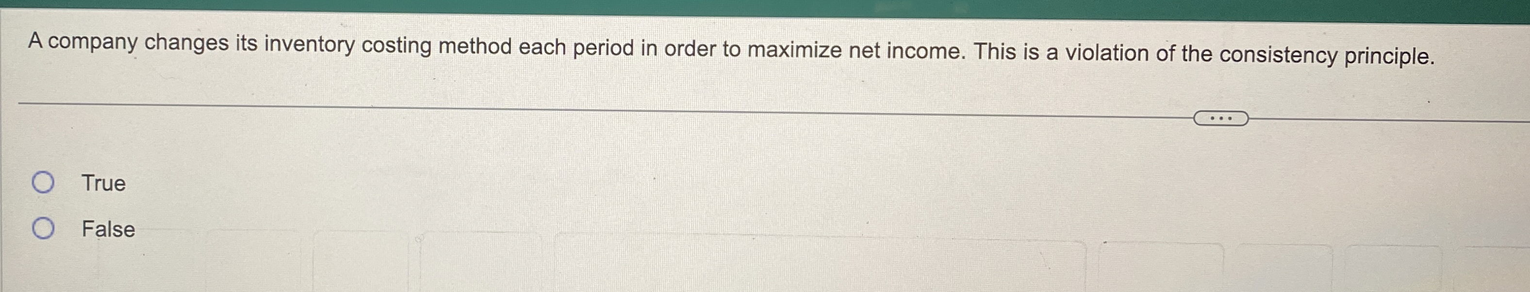 A company changes its inventory costing method