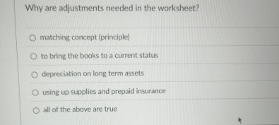 Why are adjustments needed in the worksheet?