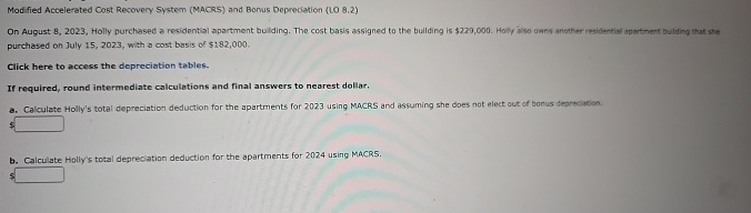Modified Accelerated Cost Recovery System ( MACRS