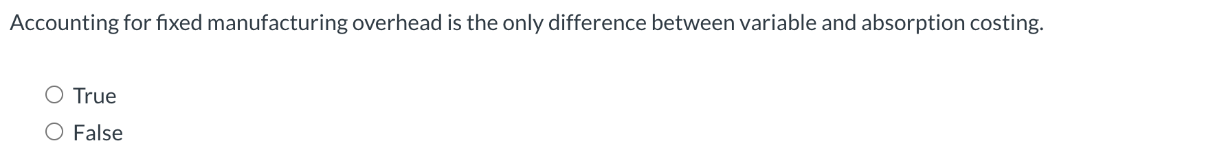 Accounting for fixed manufacturing overhead is